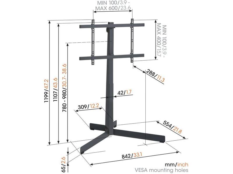 Vogel's TVS 3690 Zwart TV Vloerstandaard (40-77 inch)