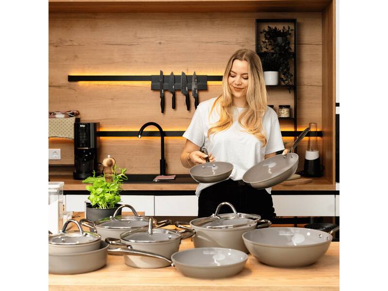 Cook & Pan Taupe of Mind Kookpan met deksel 22 cm