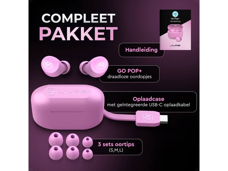 JLab Go Air Pop True Wireless Roze