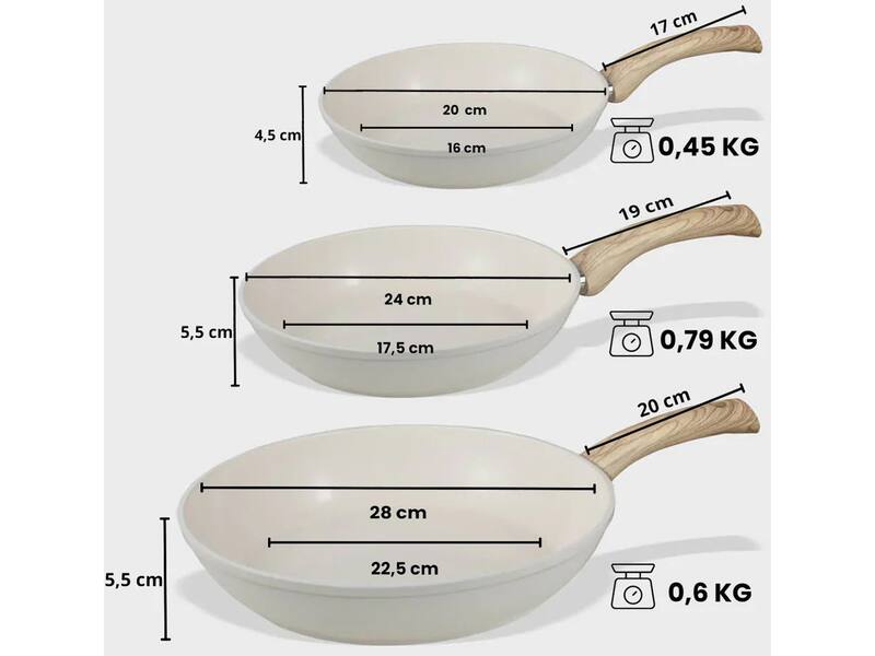 Cook & Pan Go Ivory Koekenpannenset 3-delig