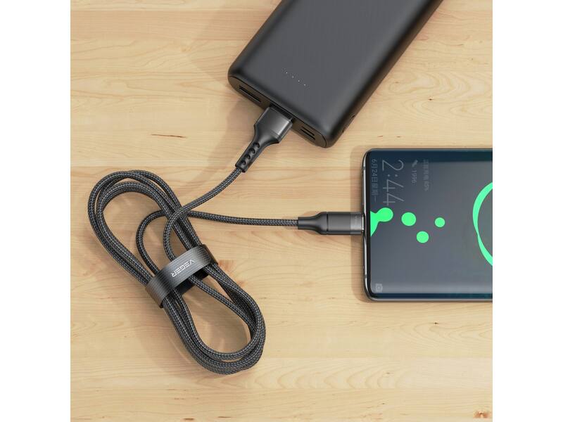 Veger AC03 USB-A naar USB-C kabel 1.5m Braided Nylon