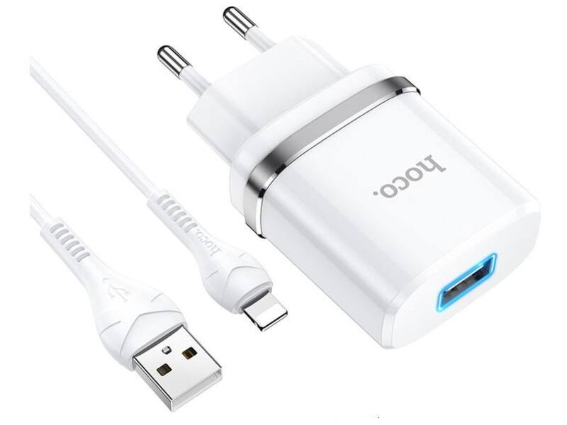 Hoco N1 Oplader met Lightning kabel 1 meter Wit