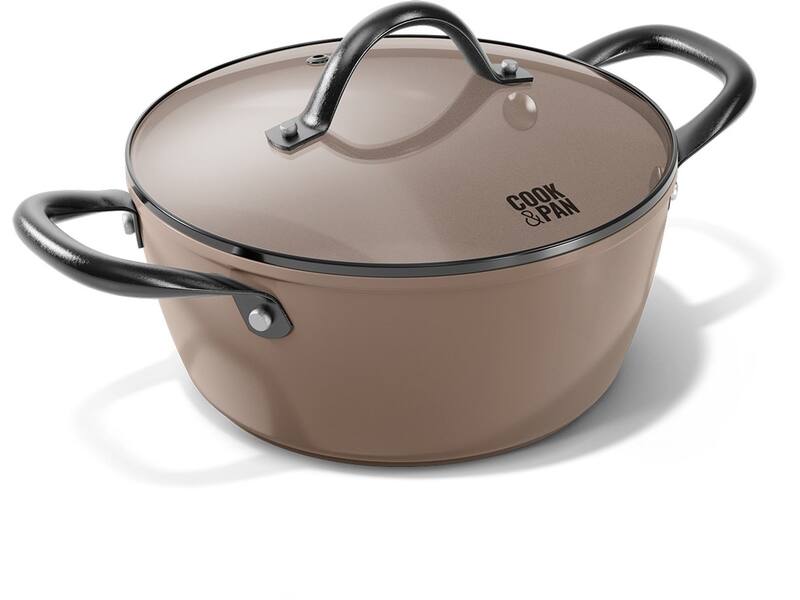 Cook & Pan Taupe of Mind Kookpan met deksel 22 cm