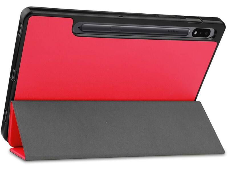 Just in Case Samsung Galaxy Tab S7 TriFold Smart Book Case Pen Slot Rood