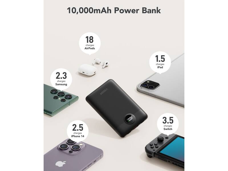 Veger C11 W1170 Mini Portable 10.000mAh Zwart