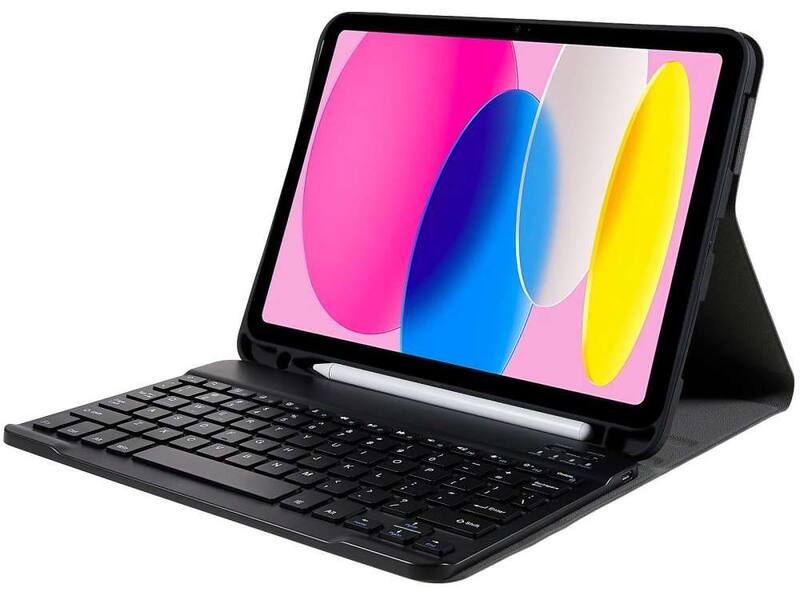 Just in Case Apple iPad 2022 Vintage Bluetooth Keyboard Cover Zwart