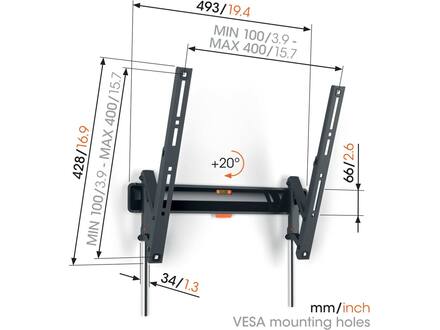 Vogel's TVM 3415 Muurbeugel (32-65 inch)