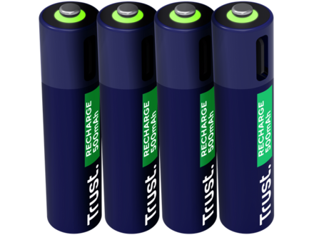 Trust USB-C oplaadbare AAA-batterijen (4-pack)
