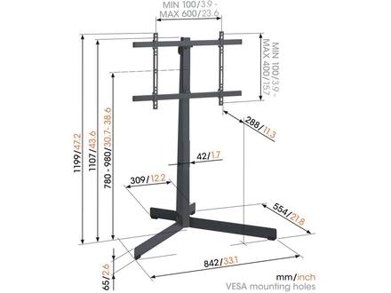 Vogel's TVS 3690 Zwart TV Vloerstandaard (40-77 inch)