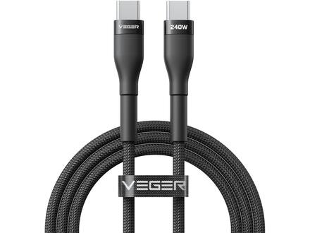 Veger CC03 USB-C naar USB-C kabel 1.5m Braided Aluminium 240 Watt