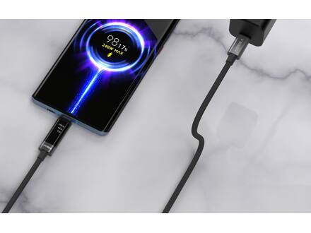 Veger DC120 USB-C naar USB-C kabel 1.5m Braided Aluminium 240 Watt met display