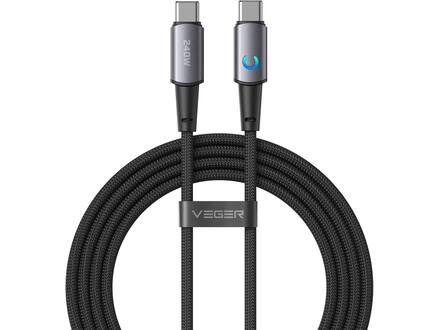 Veger CC2 USB-C naar USB-C kabel 1.5m Braided Aluminium 240 Watt