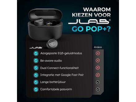 JLab Go Air Pop True Wireless Zwart