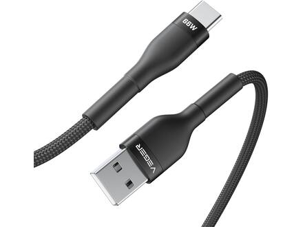 Veger AC04 USB-A naar USB-C kabel 1.2m Braided Aluminium 66 Watt